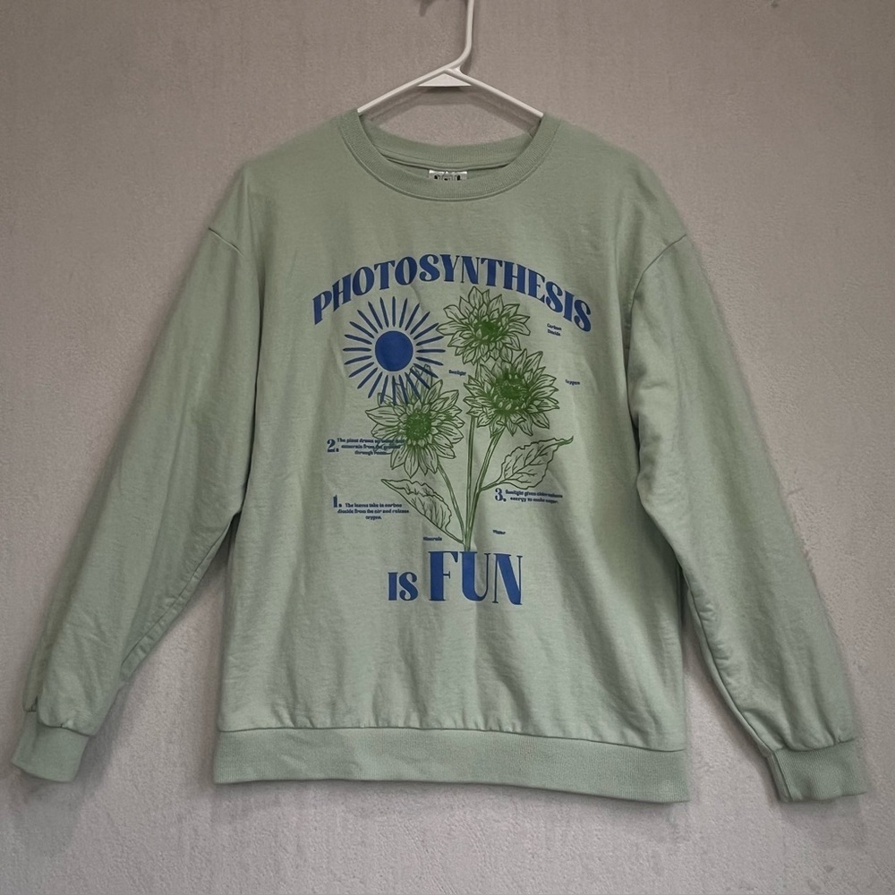 IML Isaac Morris Limited Photosynthesis Is Fun Sweatshirt, Size S Gardening Boho